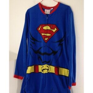 DC COMICS SUPERMAN Men's Pajamas W/ Cape Size Adult S Nice